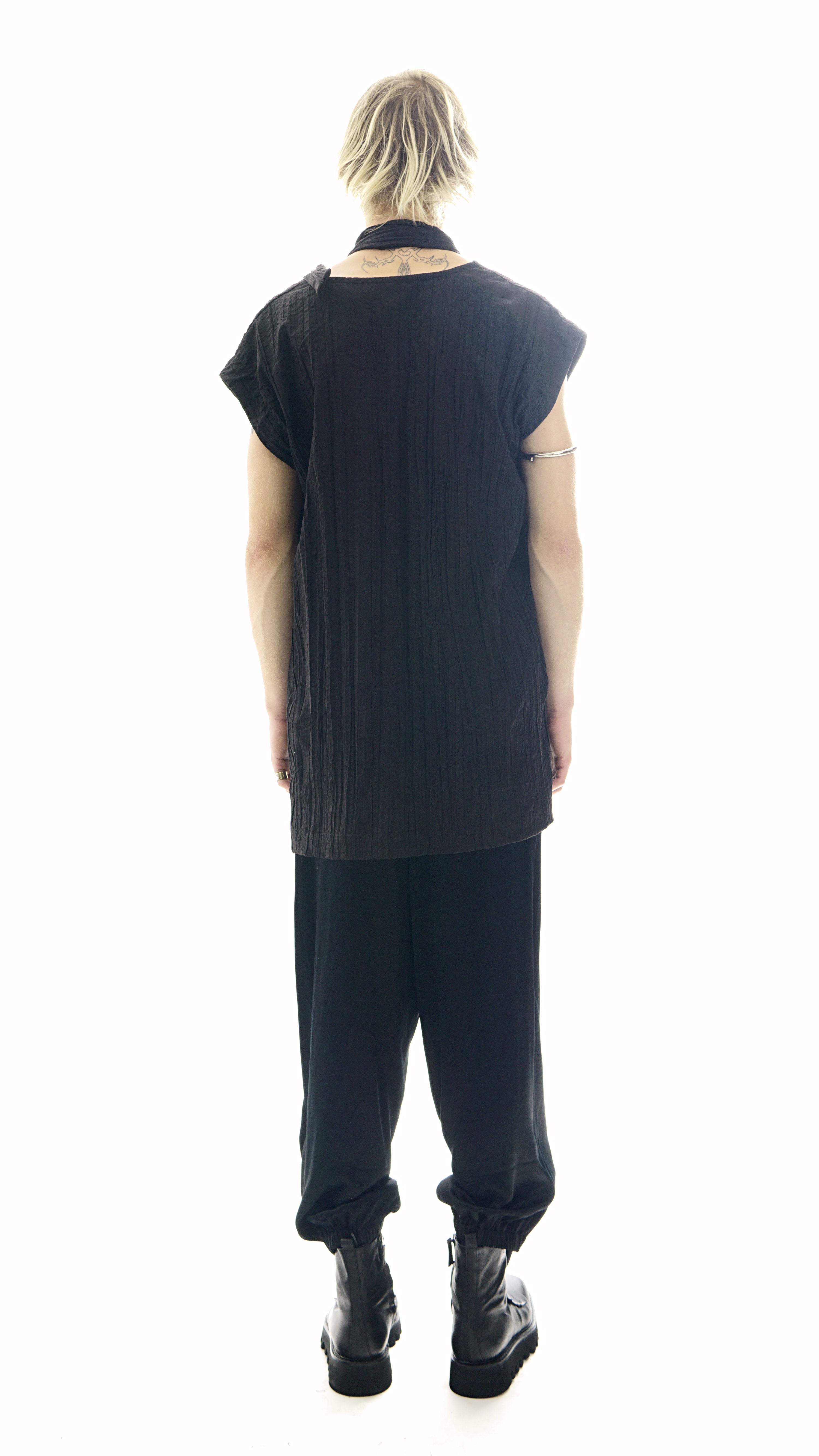 R198A - V-Neck Long Shirt / Mini Dress