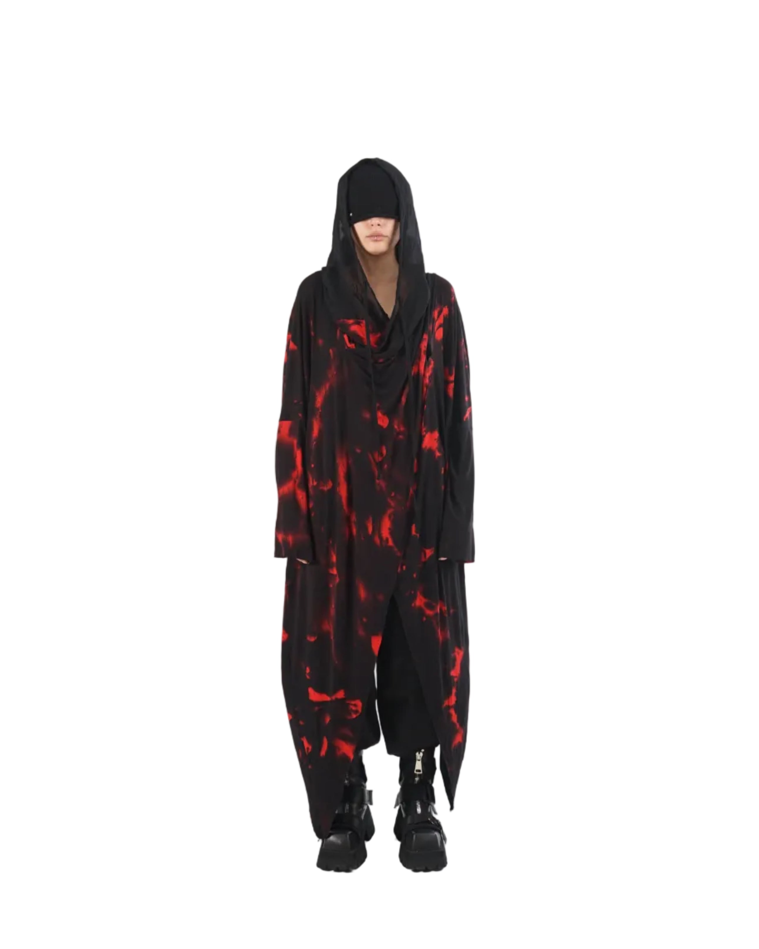 Mark Baigent – Mononoke Draped Dress – Black / Red