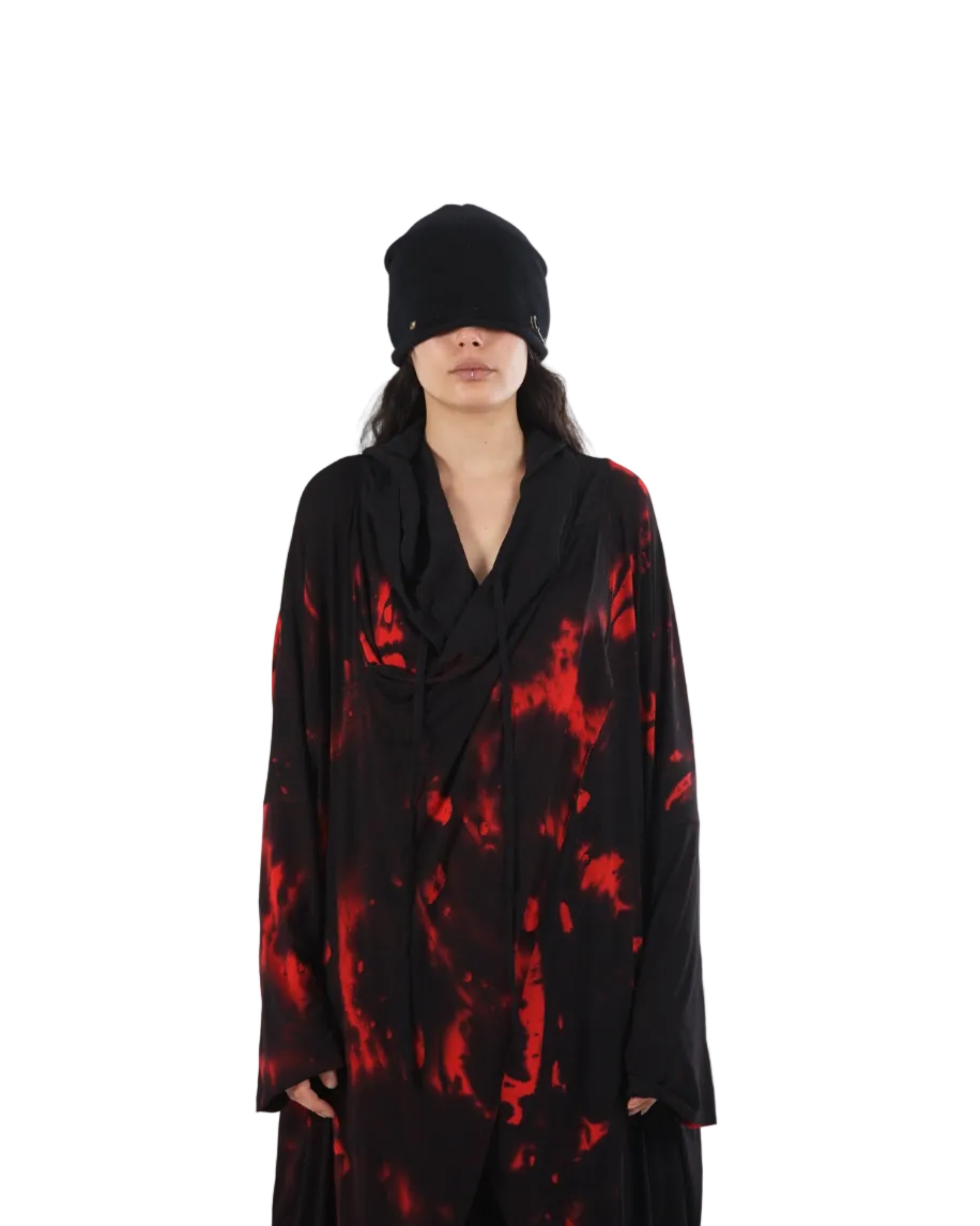 Mark Baigent – Mononoke Draped Dress – Black / Red