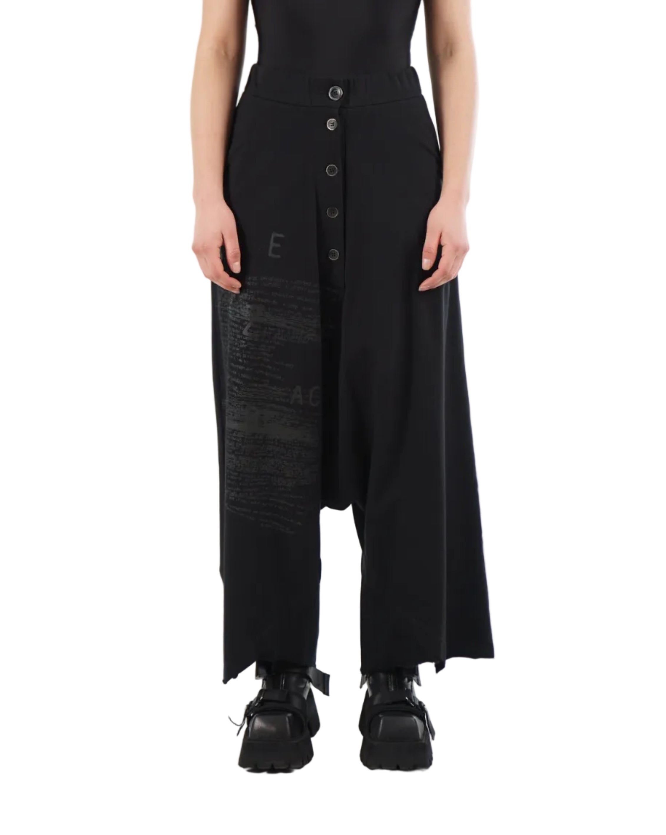 Studio B3 – NANDO Sweat Jersey Wide Leg Pants – Black