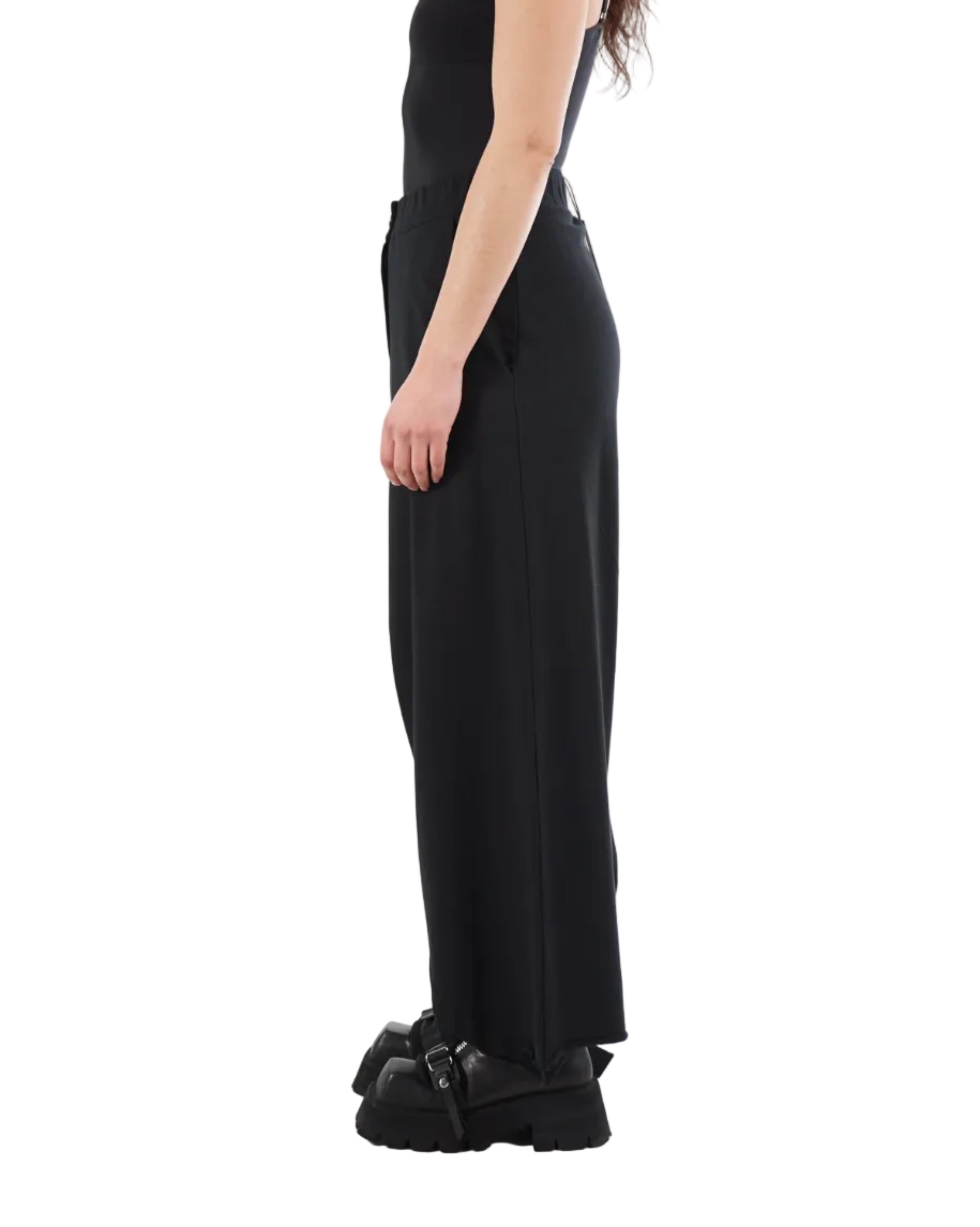 Studio B3 – NANDO Sweat Jersey Wide Leg Pants – Black