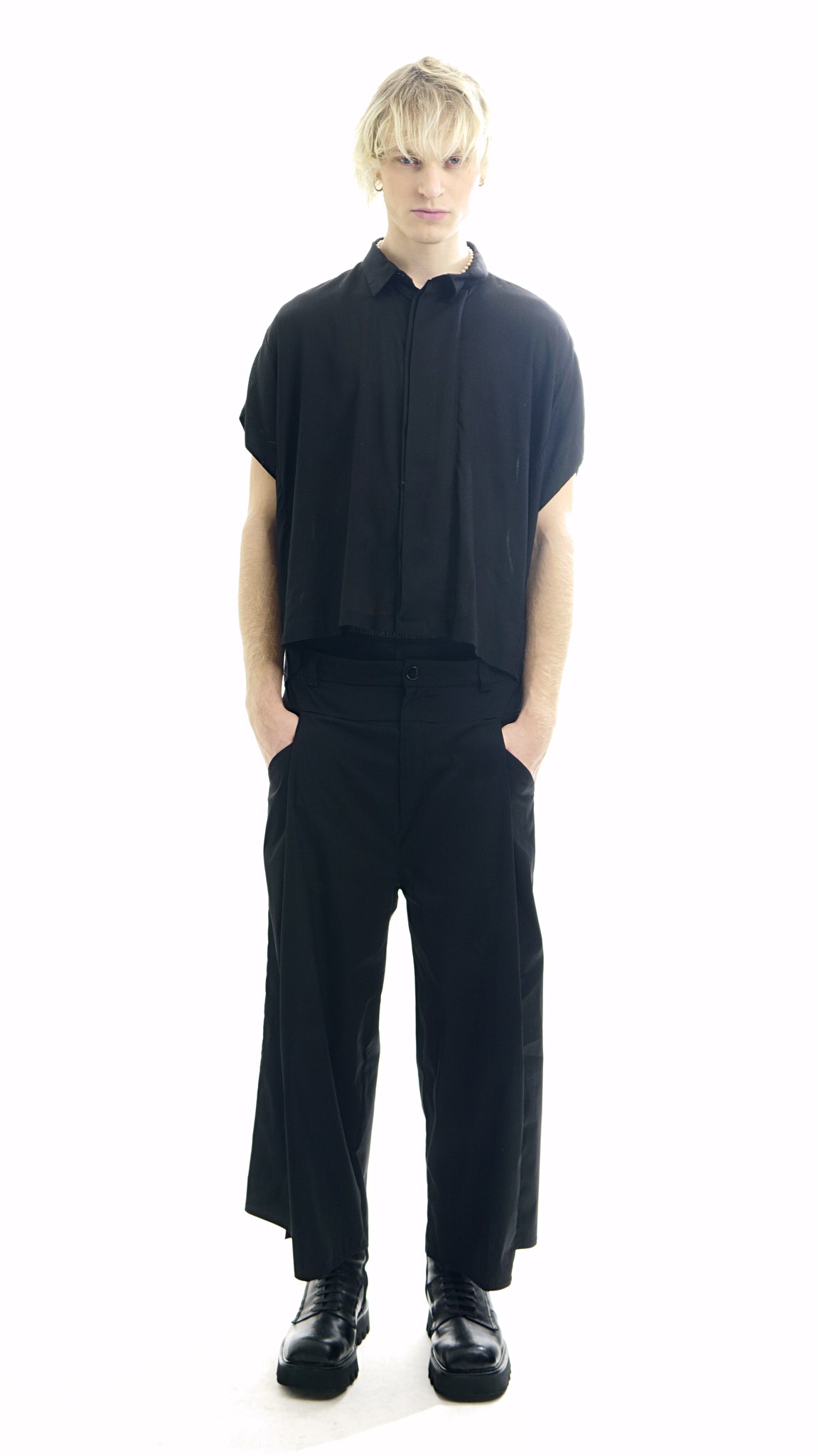 B62D - Oversized Flap Blouse Short Sleeve