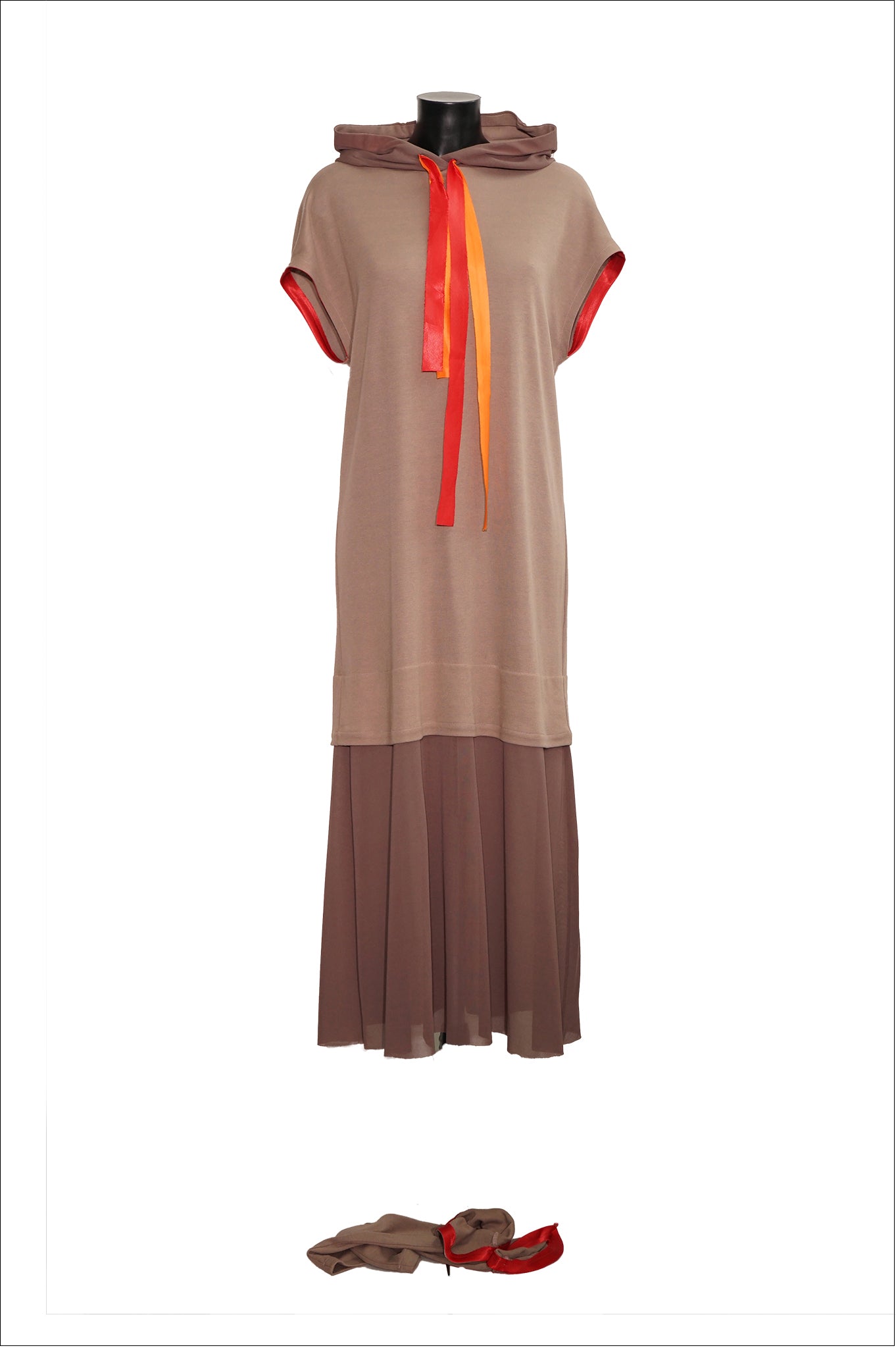 adddress R249 duo color dress with hoodie